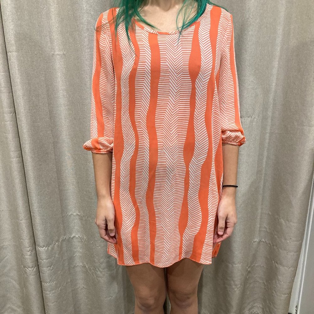 Orange and White Shear Dress